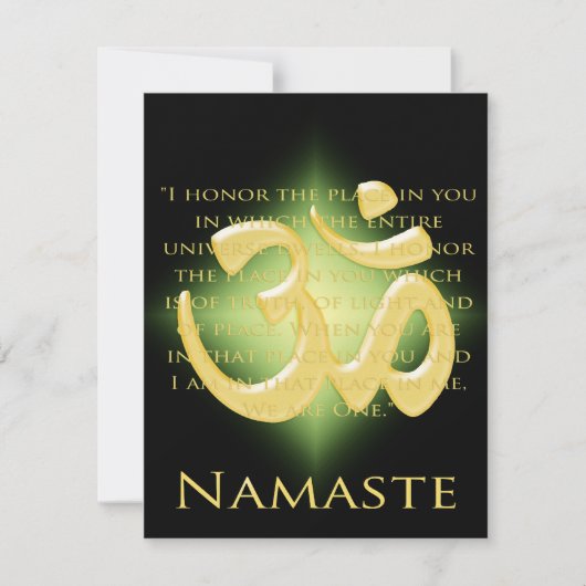 Om in zwart en goud - Namaste Kaart (Voorkant)