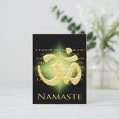 Om in zwart en goud - Namaste Kaart (Staand voorkant)