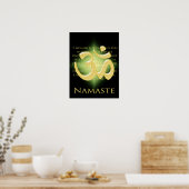 Om in zwart en goud - Namaste Poster (Keuken)