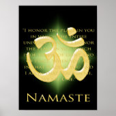 Om in zwart en goud - Namaste Poster (Voorkant)