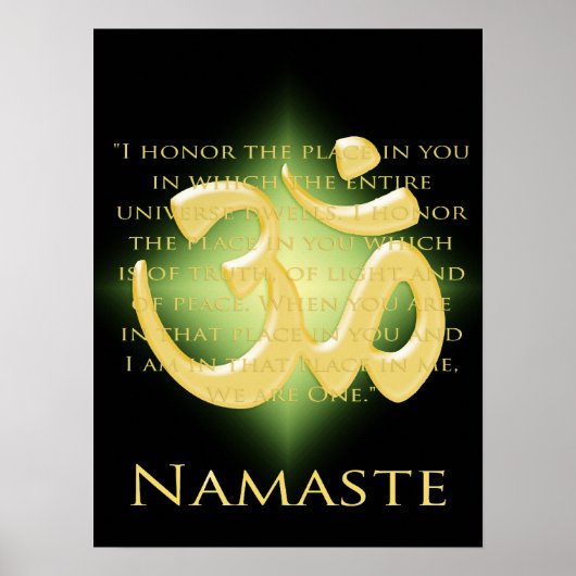 Om in zwart en goud - Namaste Poster (Voorkant)