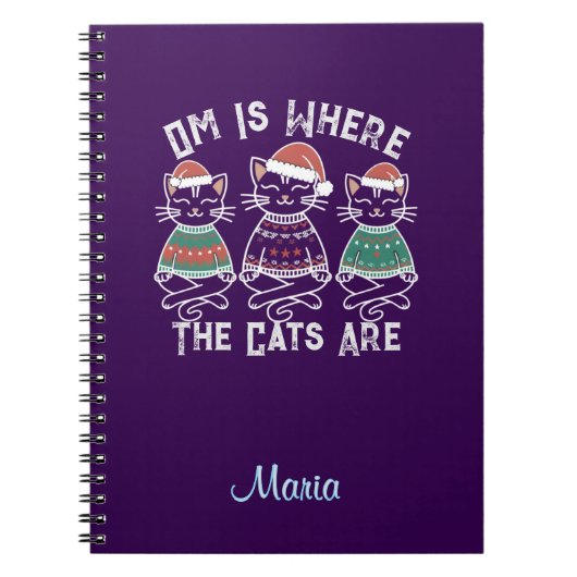 Om is waar de katten zijn feestelijke vakantie notitieboek (Voorkant)