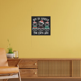Om is waar de katten zijn feestelijke vakantie poster