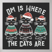 Om is waar de katten zijn feestelijke vakantie poster (Voorkant)