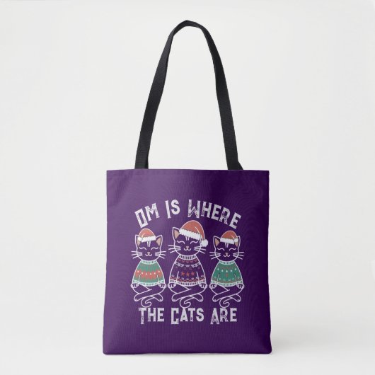 Om is waar de katten zijn feestelijke vakantie tote bag (Voorkant)