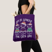 Om is waar de katten zijn feestelijke vakantie tote bag (Dichtbij)