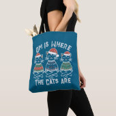 Om is waar de katten zijn feestelijke vakantie tote bag (Dichtbij)