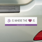 Om is waar het hart Bumpersticker is (Op auto)
