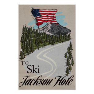Om Jackson Hole te skien Perfect Poster