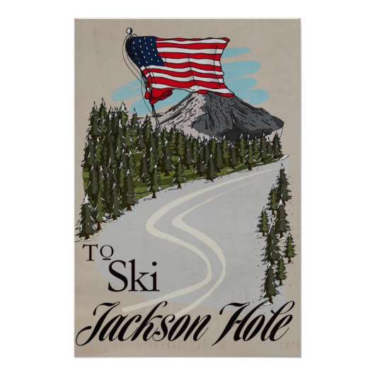 Om Jackson Hole te skien Perfect Poster (Voorkant)