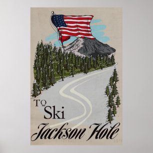 Om Jackson Hole te skien Poster