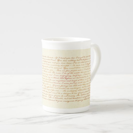 Om Jane Austen te citeren citeert Tea Cup Porselein Kop (Voorkant rechts)
