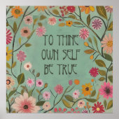 Om je eigen zelf te zijn ware Poster - Blauwgroen  (Voorkant)