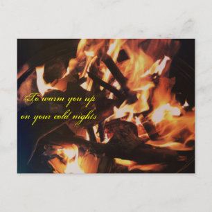 Om je op te warmen op je koude nachten briefkaart