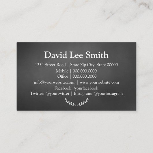 Om je te ontmoeten Black Visitekaartje (Achterkant)