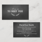 Om je te ontmoeten Black Visitekaartje (Voorkant / Achterkant)