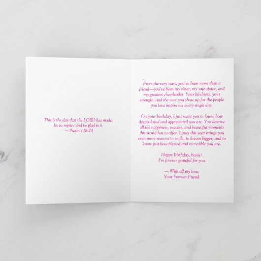 Om je te vieren, mijn mooie Bestie Verjaardag Kaar Bedankkaart (Binnen)