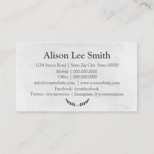 Om je wit te ontmoeten visitekaartje (Achterkant)