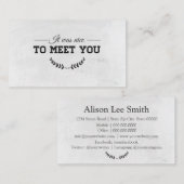 Om je wit te ontmoeten visitekaartje (Voorkant / Achterkant)
