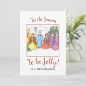 Om Jolly KerstCarolers te worden Feestdagenkaart (Staand voorkant)