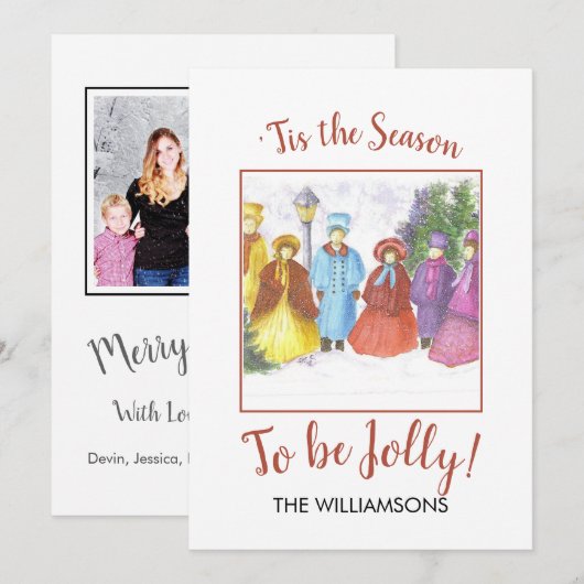 Om Jolly KerstCarolers te worden Feestdagenkaart (Voorkant / Achterkant)