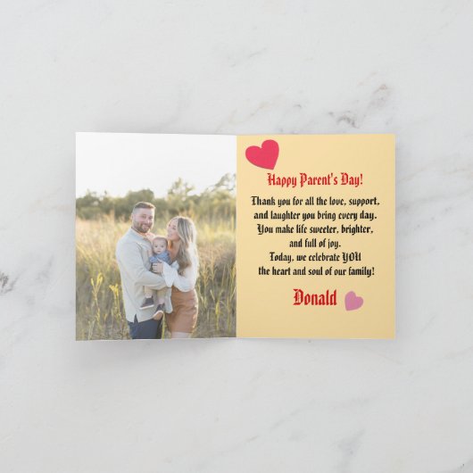 "Om jou te vieren, papa en mama" Feestdagen Kaart (Binnen)