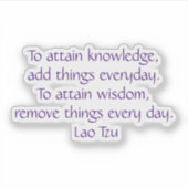 Om kennis te verwerven: Lao Tzu Sticker (Voorkant)