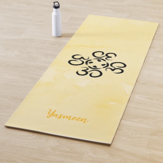 Om kompas Roos, gele Waterverf, ohm oefening Yogamat (In situ)