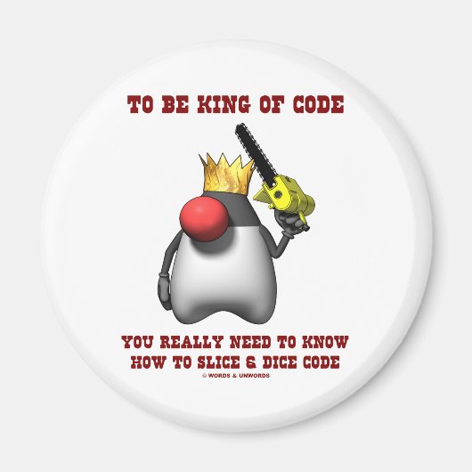 Om koning van de code te zijn moet je echt een stu magneet (Voorkant)