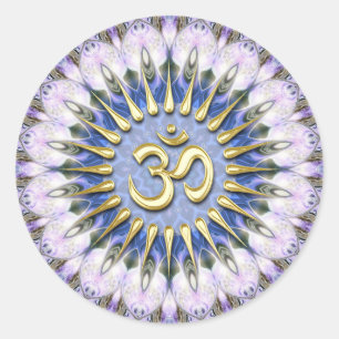 OM Lavendel Liefde Energie Spirituele Healing Stic Ronde Sticker