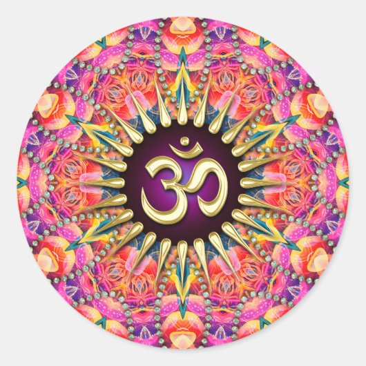 OM Licht Onbevreesd Berry Spirituele Healing Stick Ronde Sticker (Voorkant)