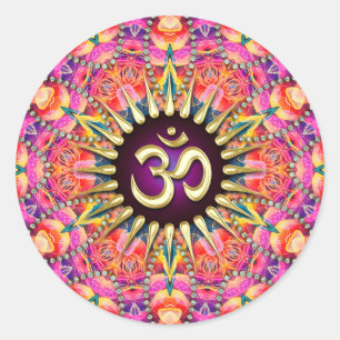 OM Licht Onbevreesd Berry Spirituele Healing Stick Ronde Sticker