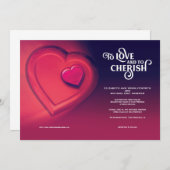 Om lief te hebben en te koesteren, twee harten, aankondiging (Voorkant / Achterkant)