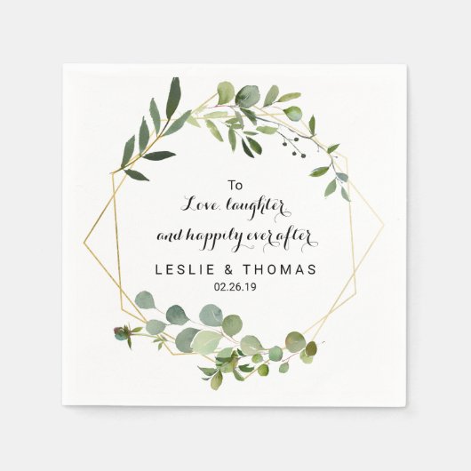 Om lief te hebben, te lachen en nog lang en gelukk servet (Voorkant)