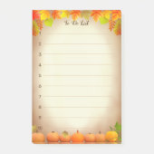 Om lijst, Autumn bladeren & pompoenen op scrollen  Post-it® Notes (Voorkant)
