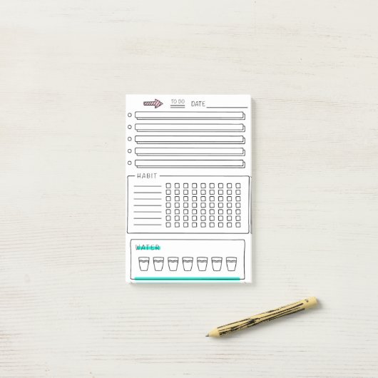 Om lijst met Habit Tracker te doen Post-it® Notes (Op bureau)
