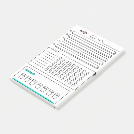 Om lijst met Habit Tracker te doen Post-it® Notes (Schuin)