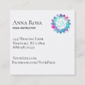 *~* Om Lotus bloem Mandala Aum symbool Vierkante Visitekaartje (Achterkant)