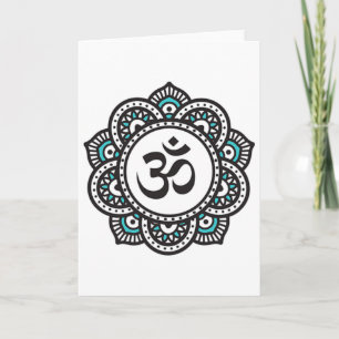 Om Lotus Bloem Symbool Spirituele Yoga Boeddhisme  Kaart