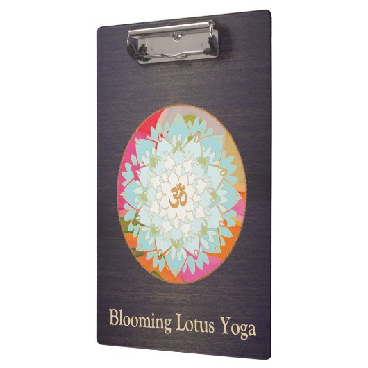 Om Lotus Bloemen Mandala Hout Klembord (Links)