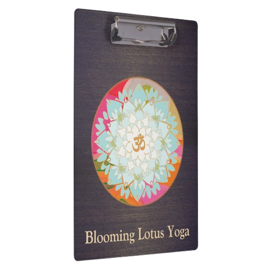 Om Lotus Bloemen Mandala Hout Klembord (Rechts)