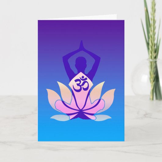 Om Lotus de Yoga stelt Paarse Tint Kaart (Voorkant)