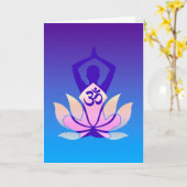 Om Lotus de Yoga stelt Paarse Tint Kaart (Gele Bloem)