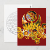 Om Lotus | donkerrood Briefkaart (Voorkant / Achterkant)