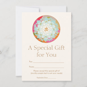 Om Lotus Flower Spiritueel Health Cadeaubon