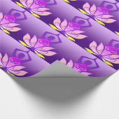 Om Lotus Flower Yoga Pose op Paarse gradiënt Cadeaupapier (Hoek)