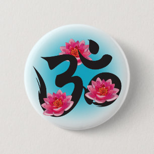 om lotus ronde button 5,7 cm