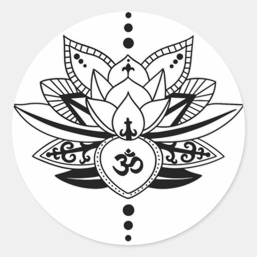 OM Lotus Ronde Sticker (Voorkant)