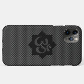 OM Lotus Spirituality Yoga in koolstofvezelstijl Case-Mate iPhone Case (Achterkant (horizontaal))