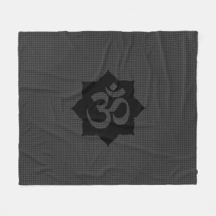 OM Lotus Spirituality Yoga in koolstofvezelstijl Fleece Deken